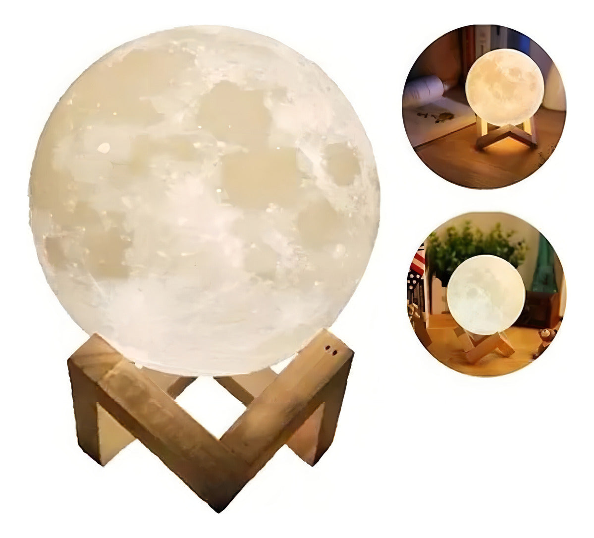 Humificador Difusor Aroma Lámpara Luna Luces Led Eléctrico C