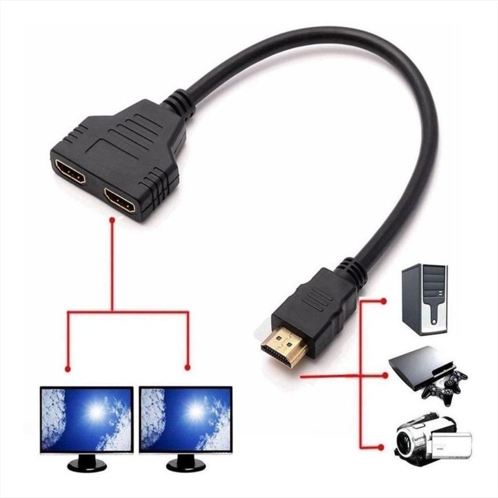 adaptador cable splitter hdmi 1 entrada a 2 salidas
