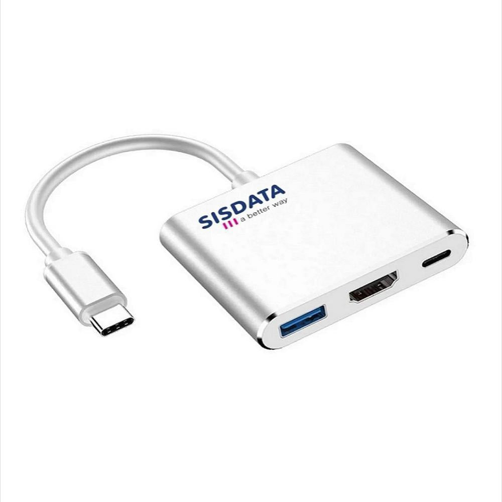 adaptador usbc a hdmi 3 en 1 macbook ipad android windows