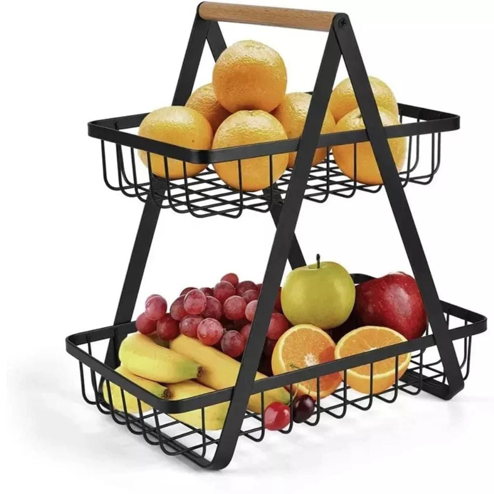 canasta contenedor para frutas y verduras metalico moderno