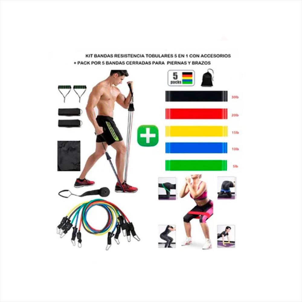 combo bandas elasticas resistencia tubulares y bandas planas