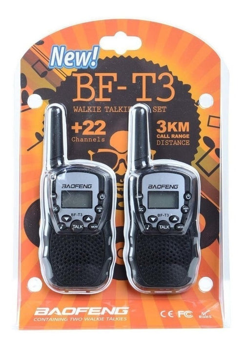 2 Radios Intercomunicadores Baofeng BF-T3 UHF – Comunicación portátil y confiable