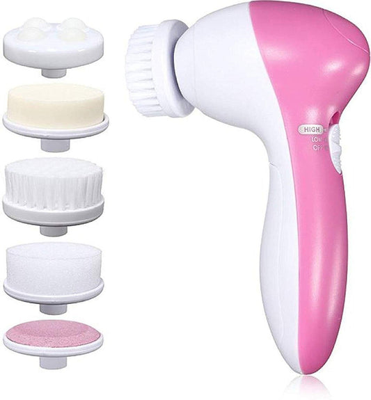 Cepillo Facial Eléctrico 5 en 1 – Limpieza, Masaje y Exfoliación en un solo dispositivo