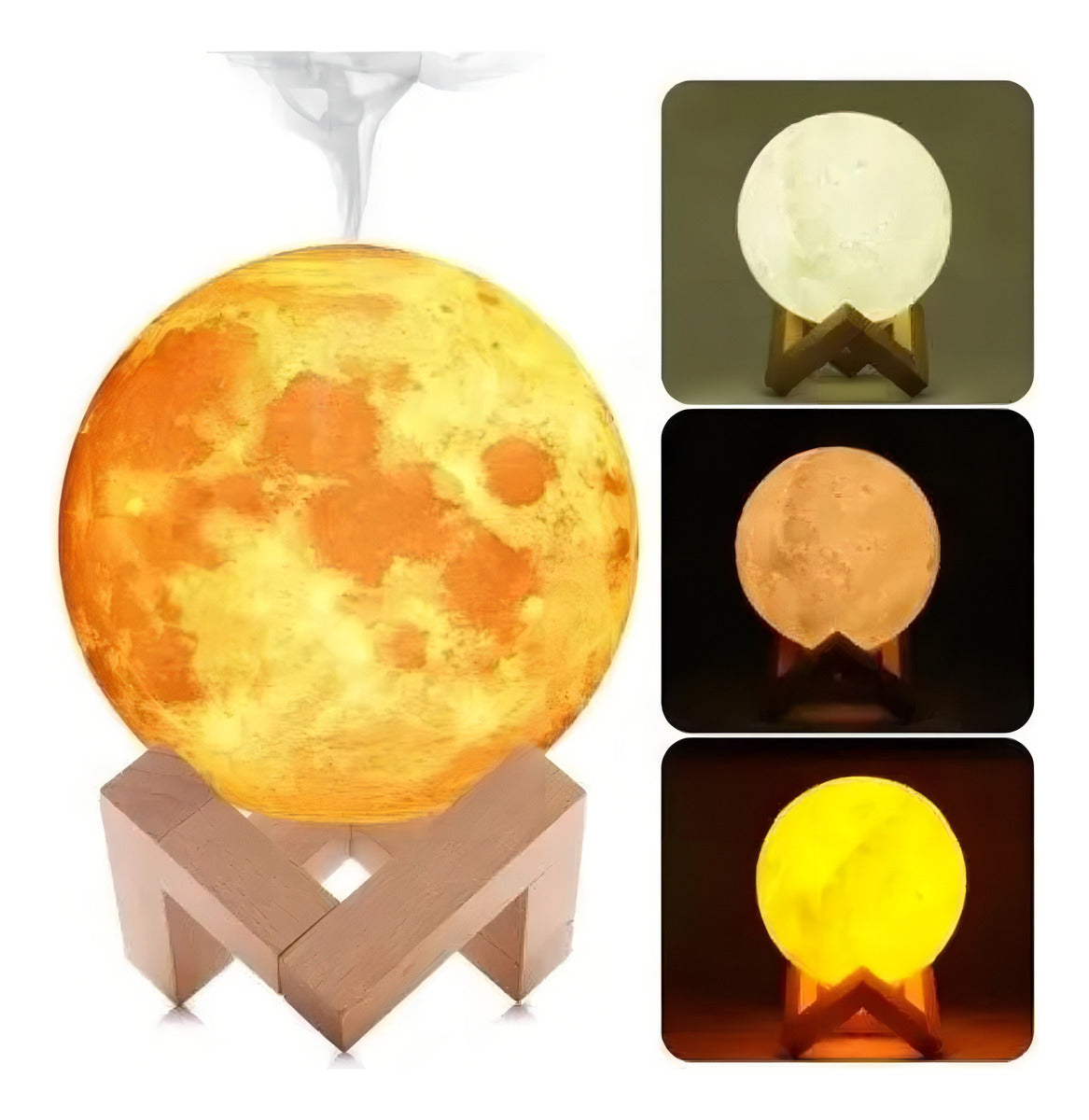 Humificador Difusor Aroma Lámpara Luna Luces Led Eléctrico C