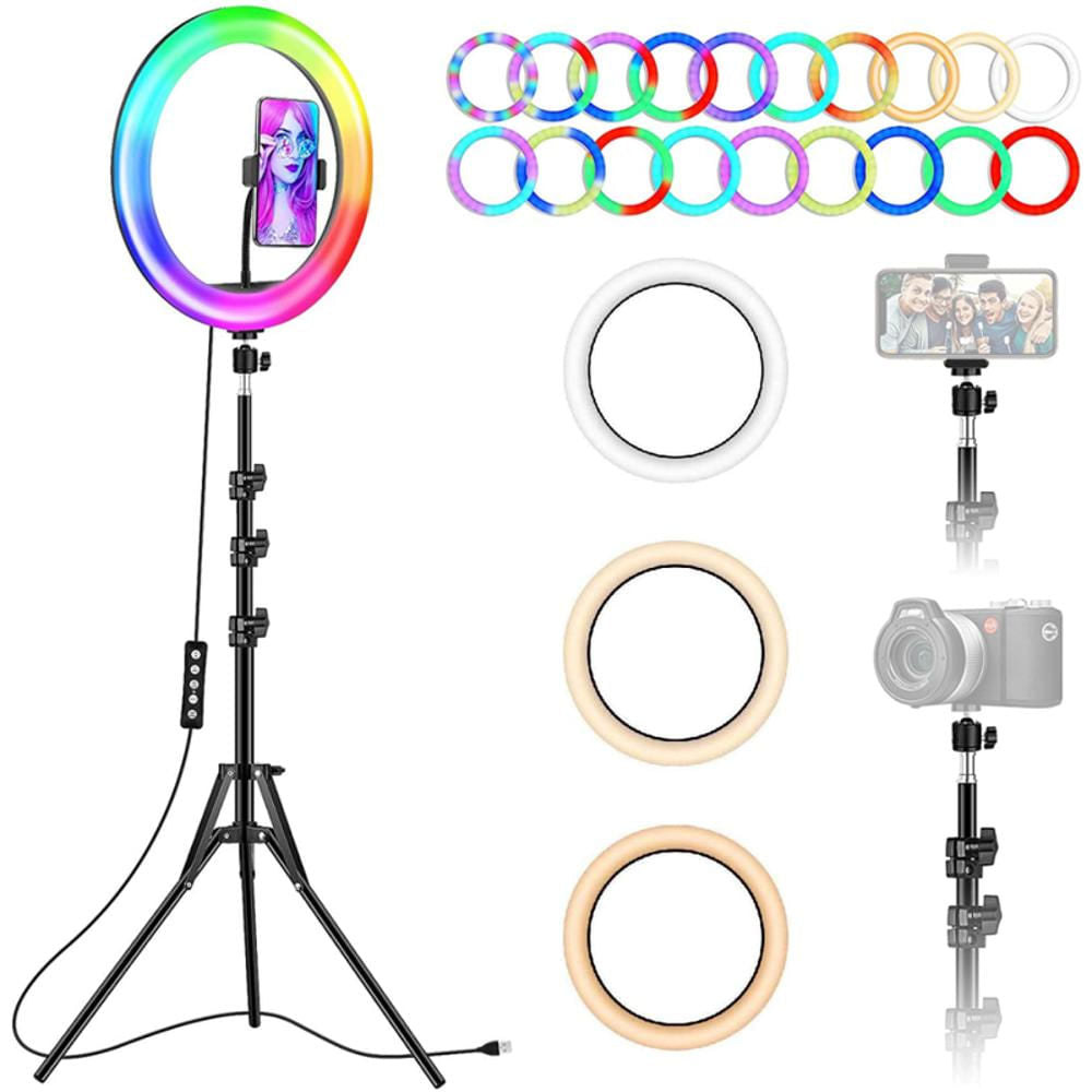 aro de luz led regulable 30cm para movil camaras tripode