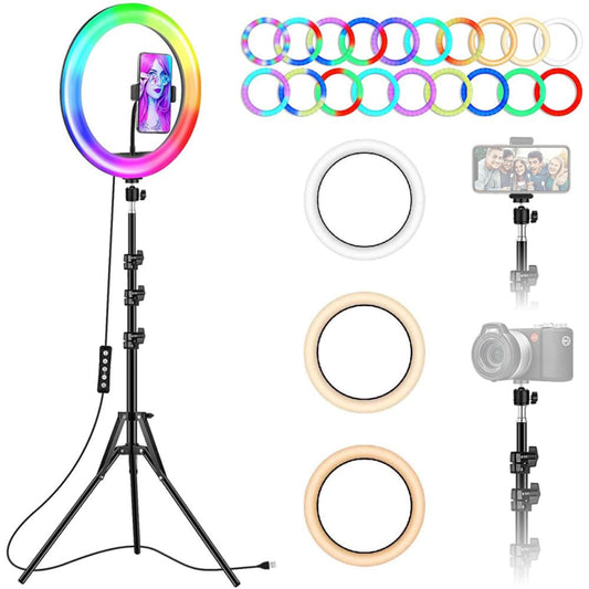 aro de luz led regulable 30cm para movil camaras tripode