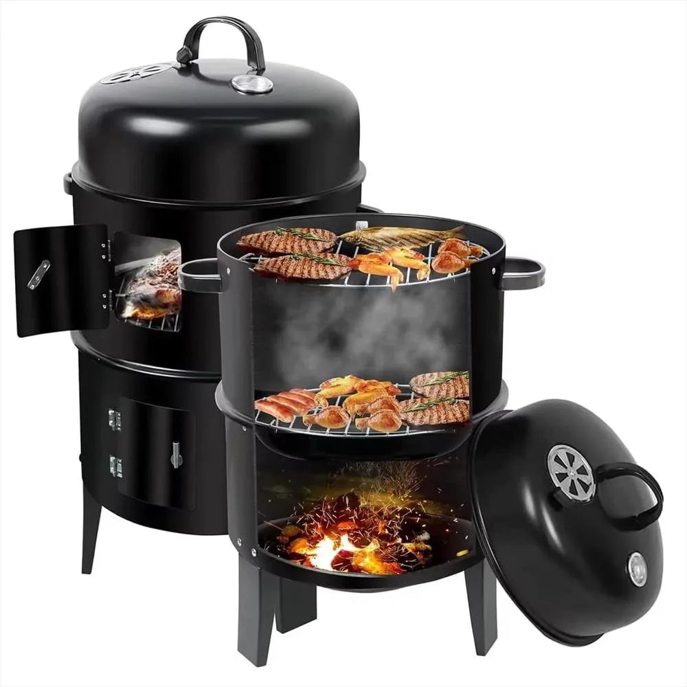 Barril Asador Ahumador Parilla Brasero 80cm Portátil 3 en 1...