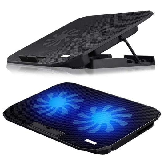 base refrigerante para portatil con luz led doble ventilador