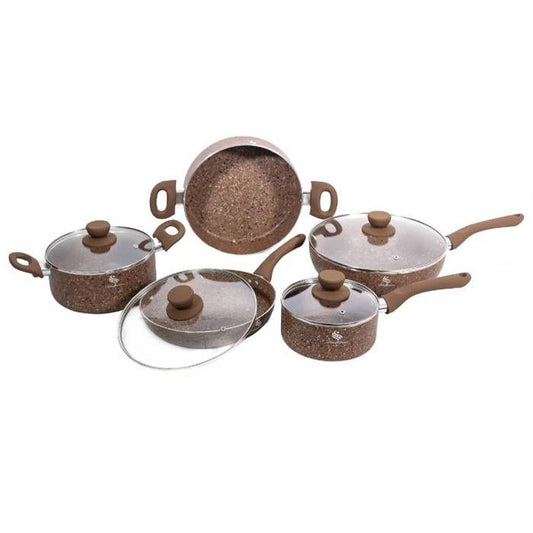 batera de ollas en granito schaffhausen 9 piezas cafe
