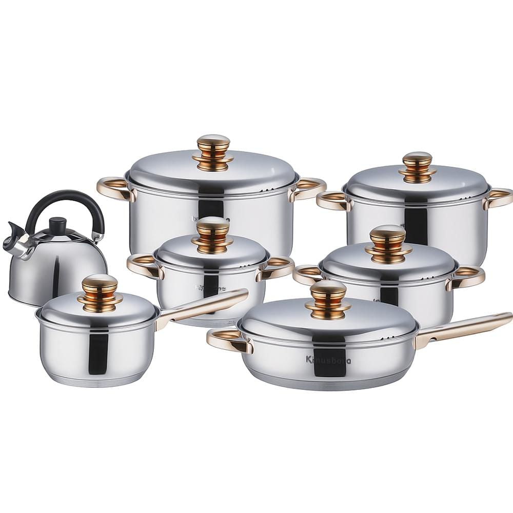 bateria de cocina klausberg 13 piezas acero quirurgico fondo induccion alta gama
