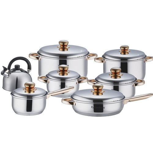 bateria de cocina klausberg 13 piezas acero quirurgico fondo induccion alta gama
