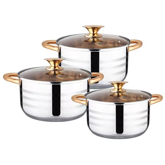 bateria de cocina ollas en acero quirurgico duo le bao 6 piezas