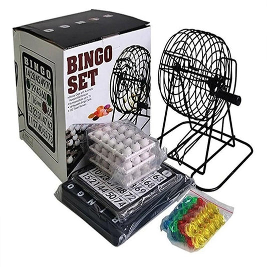 bingo familiar balotera metalica juego mesa tradicional lujo