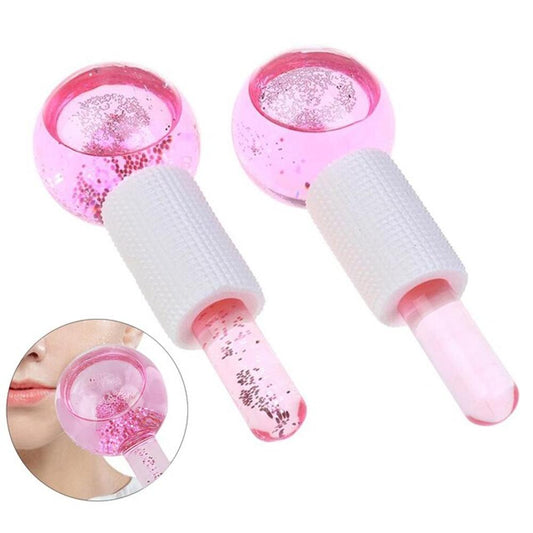 bolas de hielo esferas frias de vidrio para masaje facial