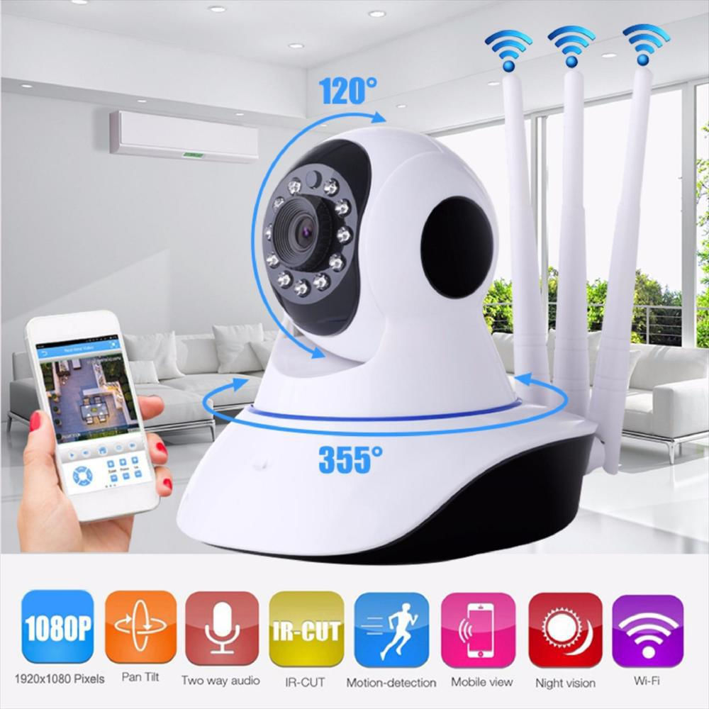 camara robotica de seguridad wifi 3 antenas vision nocturna