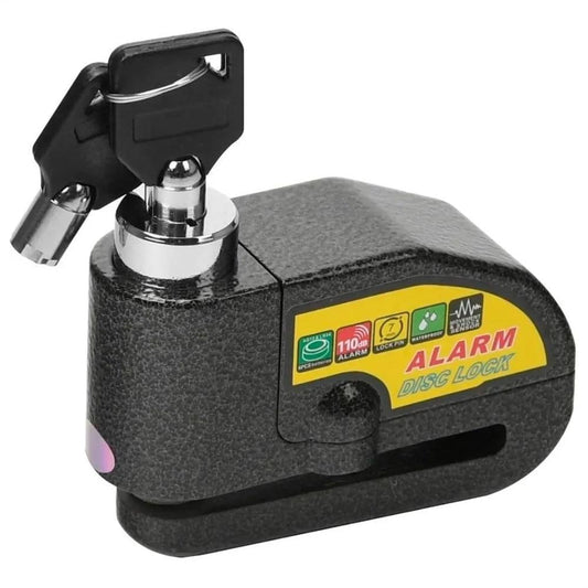 candado freno de disco con alarma para moto o bicicleta inox