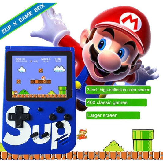 consola retro sup 400 juegos control azul recargable liviana