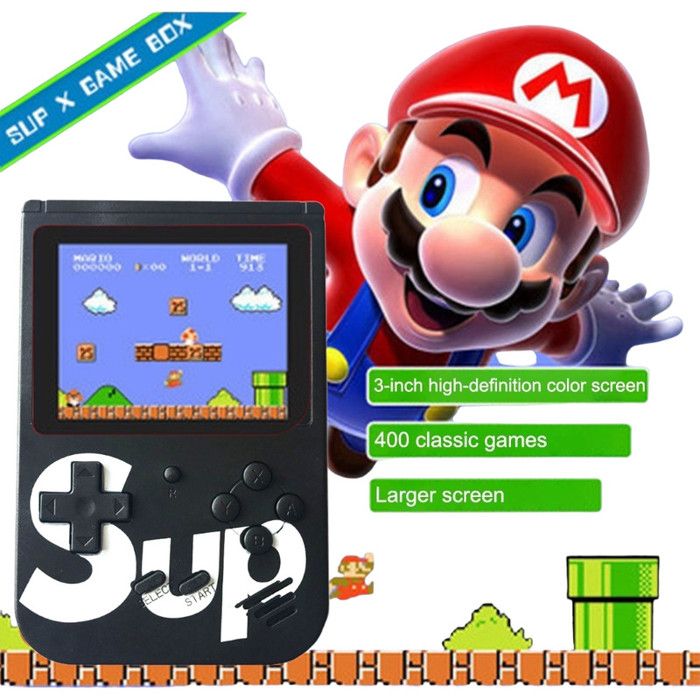 consola retro sup 400 juegos control negro recargable liviana