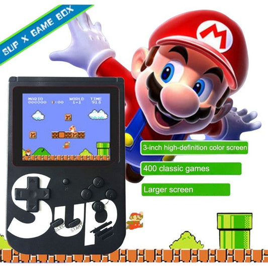 consola retro sup 400 juegos control negro recargable liviana