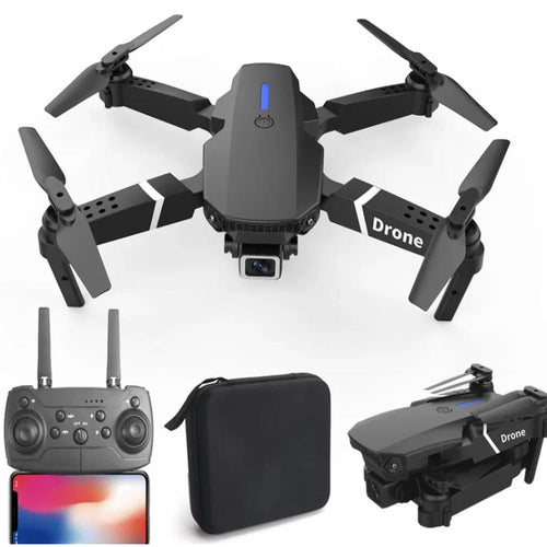 drone e88 con doble camara hd negro 24ghz 2 bateria