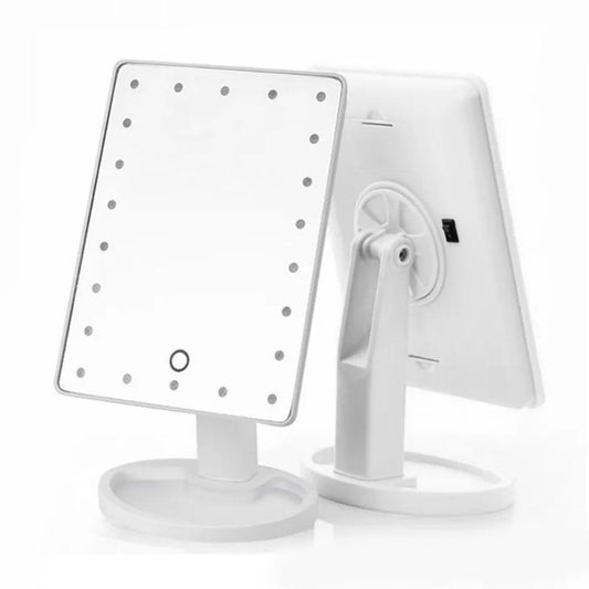 espejo para maquillaje giratorio con luces led
