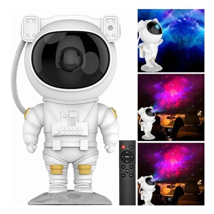 lampara proyector astronauta de galaxia nebulosa y estrellas