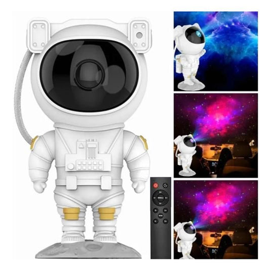 lampara proyector astronauta de galaxia nebulosa y estrellas