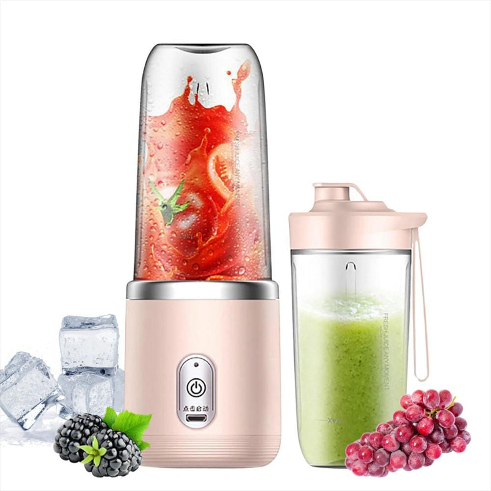 Licuadora portatil recargable potente 20w 6 cuchillas 310ml rosa