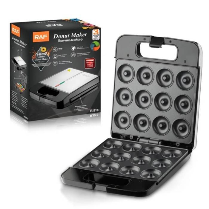 maquina para hacer mini donas rosquillas antiadherente 12 puestos raf original