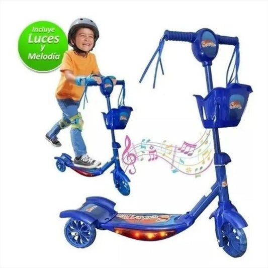 patineta scooter monopatin canasta con sonido y luces para ninos