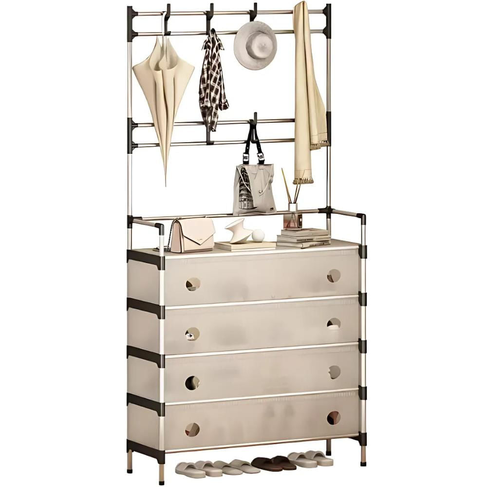 Perchero Multifuncional con Zapatero de 5 Niveles y Tapa – Organiza tu Hogar con Estilo