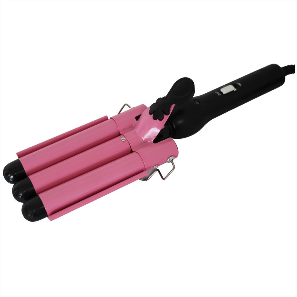 pinza rizador ondulador encrespador para cabello 3 tubos