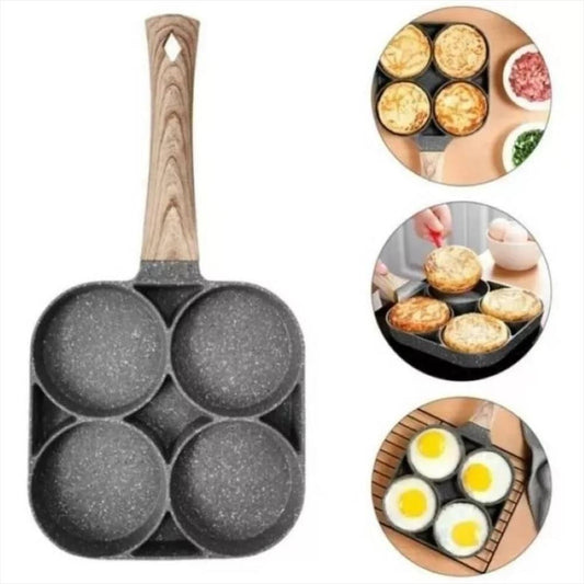 sarten antiadherente 4 puestos para huevos arepas pancakes
