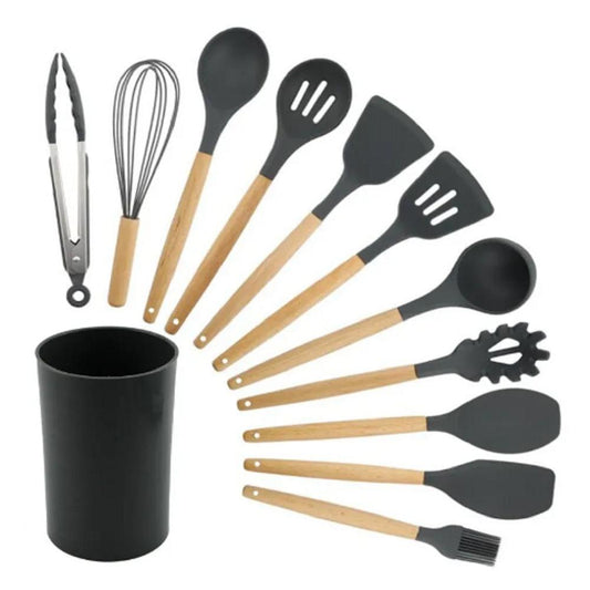 set 12 utensilios de cocina silicona resistente al calor