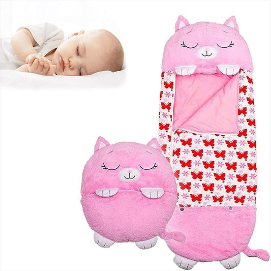 sleeping bolsa de dormir bag cobija happy nappers gato rosado