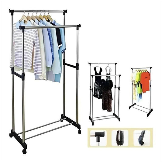 tendedero de ropa plegable multifuncional portatil con rueda