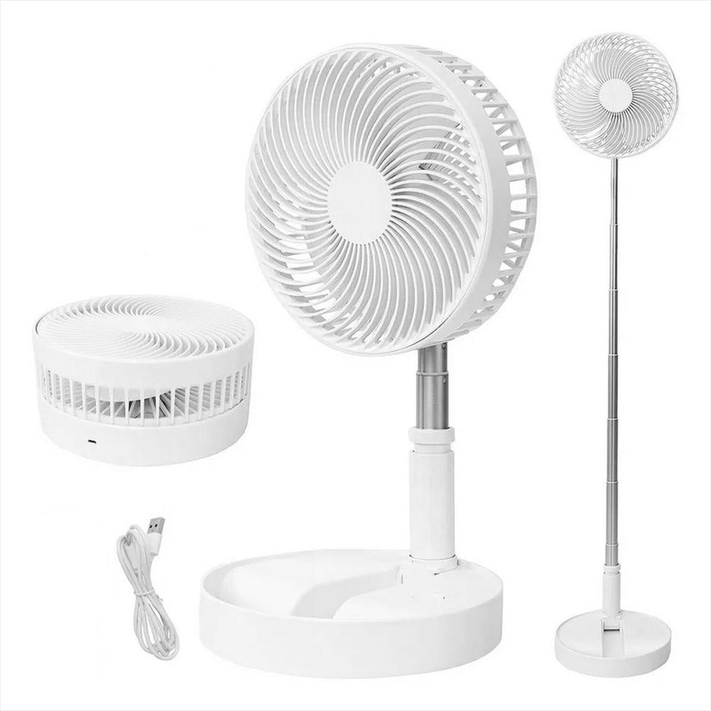 ventilador abanico electrico plegable recargable con luz led