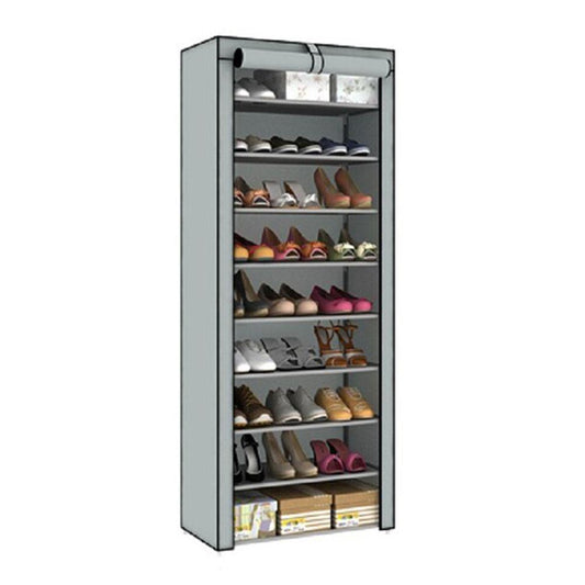 zapatero tela gris silver grey organizador zapatos 9 niveles desarmabl